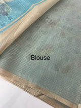 Tissue silk saree MS8190- DuskyBlue