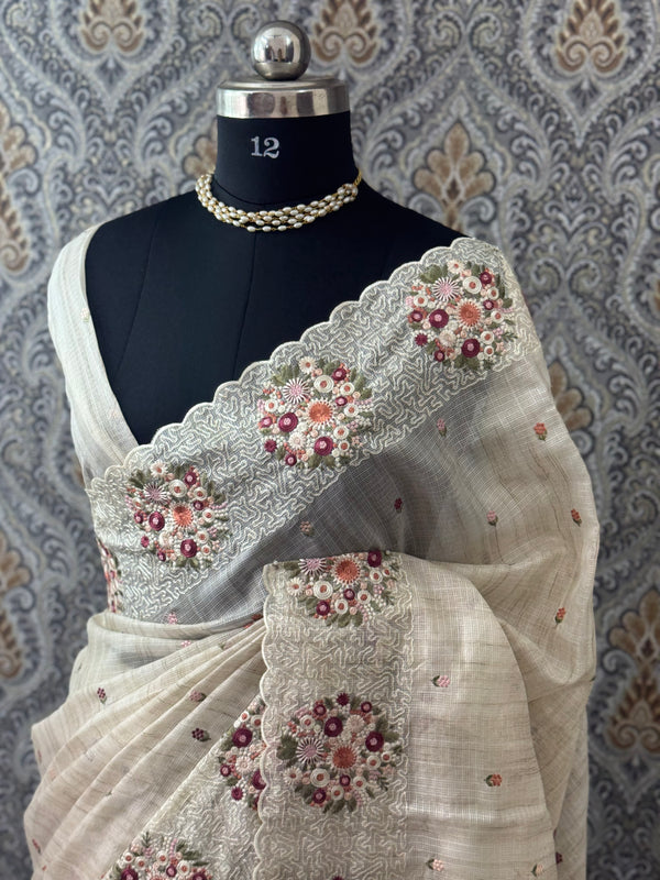 Soft kota silk saree with embroidery MSS678