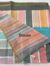 Digital printed semi Linen Saree MLS615- 36