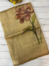 Tissue silk saree with digital prints and sequence work MS8188