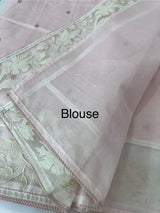 Mul chanderi cotton saree with organza applique borders MSH212 - PastelPink
