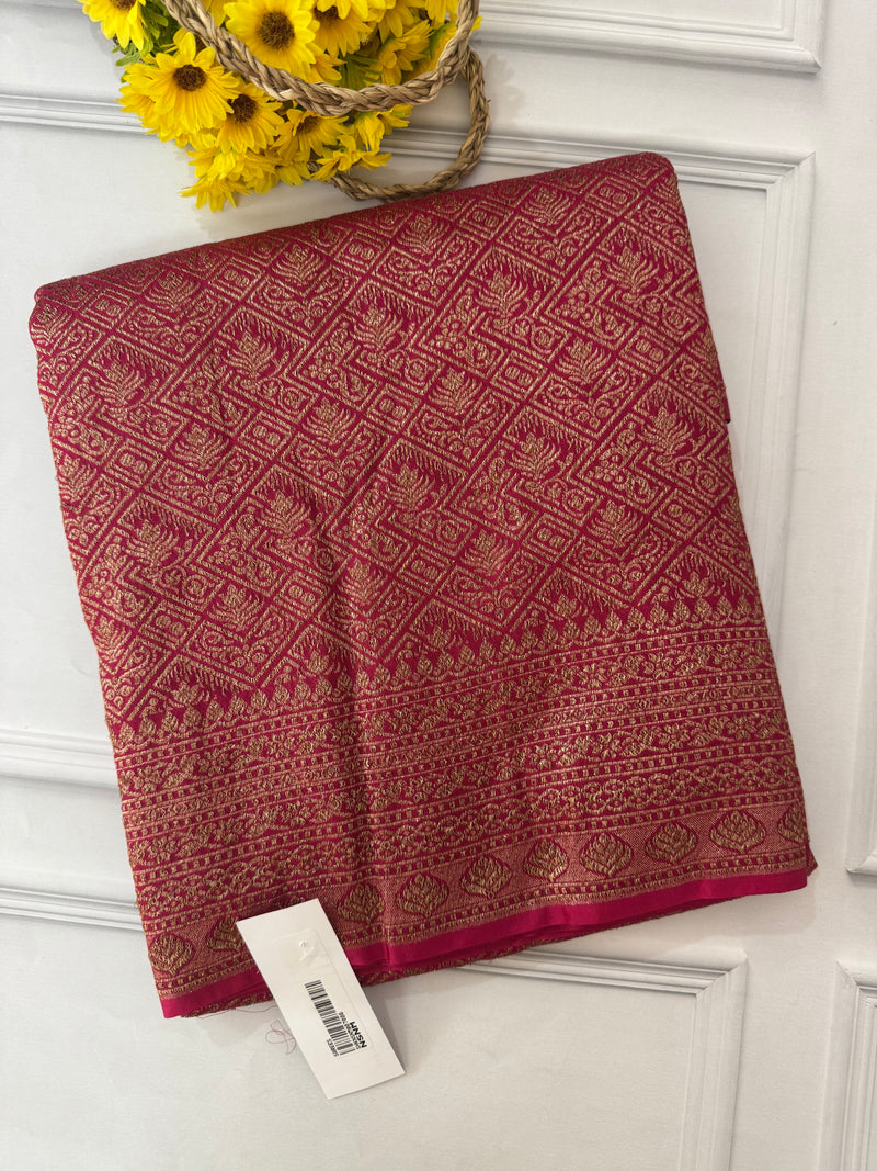 Banarasi semi katan saree SHKNSNM RaniPink