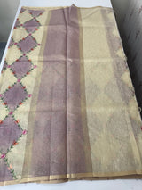 Soft Jute tissue saree with embroidery MJT671