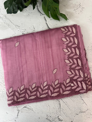 Blended tussar saree with cutwork - MSHK690