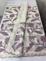 Moonga checks saree with Applique work  MSK765