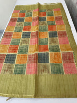 Semi soft Matka silk saree with borders MSS599