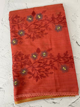 Soft silk cotton saree with embriodery MS8678
