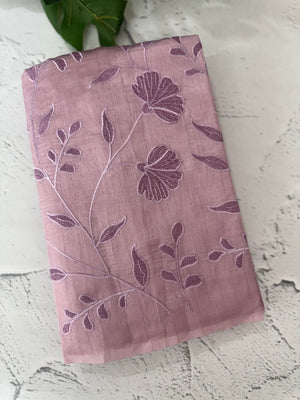 Tussar finish soft silk saree with thread embroidery MTS569