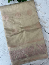 Soft blended silk saree with zari weaving and applique borders MS16445