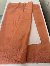 Soft organza saree with applique work - MCW225 Peach
