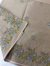 Pure Kota cotton saree with cross stitch embroidery -MKAS339 GreenishGrey