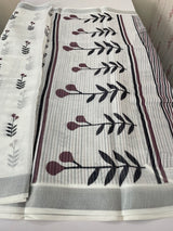 Semi linen saree with digital prints  MLS8766