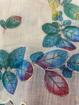 Printed Semi linen saree MLS7850 (1)- Cream