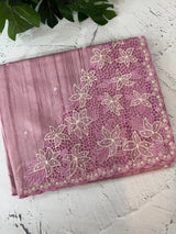 Cutwork Semi tussar saree MTSS680 - Pink