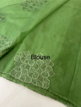 Semi organza saree with embroidery & scallop border - MSH901 JadeGreen