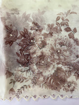 Handworked Glass organza saree with digital prints- MOS987
