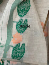 Jamdani silk Cotton Saree with lotus motifs MSJ790(1)
