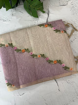 Soft Jute tissue saree with embroidery MJT671