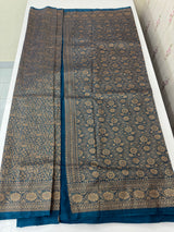 Semi katan Banarasi saree in zari weaving - MSKB899 TealBlue