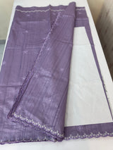 Cutwork Semi tussar saree MTSS674 Lavender