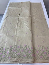 Crepe semi tussar silk saree with embroidery - SEFNCCM