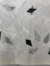 Kota Moonga checks saree with thread work MSH294 - White to Black
