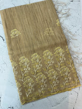 Soft Tissue kota embroidery saree MSK4660 DustyYellow