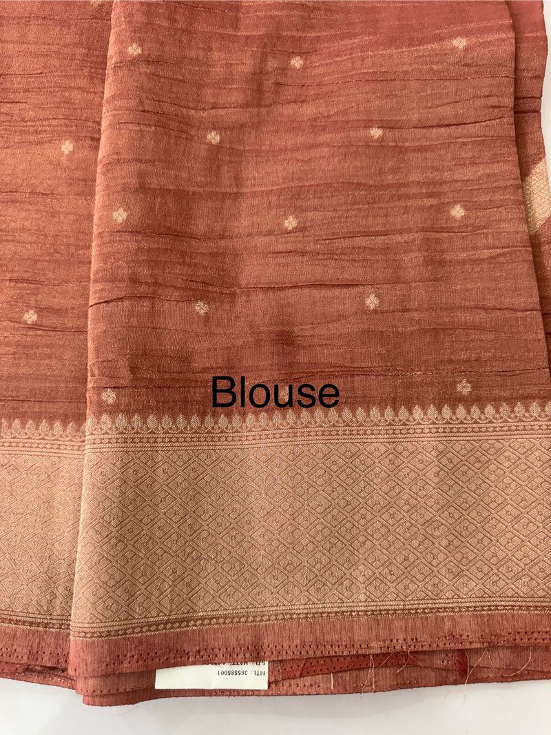Banarasi crush georgette saree- MS1341 DuskyPeach