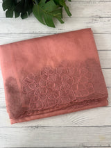 Semi organza saree with embroidery & scallop border - MSH901 Peach