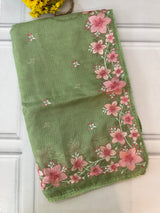 Soft kota checks saree with embroidery SVPSSR Green