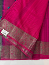 Blended tussar silk sarees with contrast pallu & blouse MTL430
