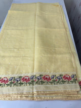 Semi linen saree with embroidery- MS15167