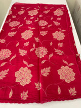 Malai chanderi saree with applique work MSM6201