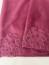 Semi organza saree with embroidery & scallop border - MSH901 BerryPink