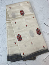 Blended tussar saree with cross embriodery - MSH1456