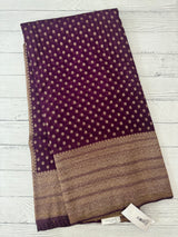 Semi banarasi Khaddi Georgette saree - MS1476 Wine