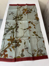 Pure printed tussar silk saree with blouse- MTSB7