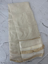 Crepe chiffon georgette saree with checks MS40097 OFFWHITE