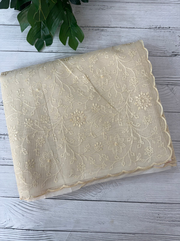 NetKota thread work saree MSH106- Pastel Beige