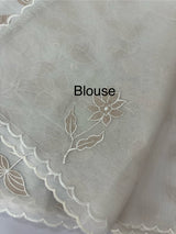 Viscose Organza saree with applique work-MSH238 CloudGrey