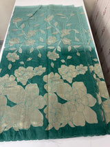 Double shade Semi organza saree with appliqué work - MSH949
