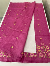Art tussar saree with embroidery MST677