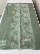 Mul chanderi organza applique work saree  MSH172