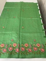 Art tussar saree with embroidery MST677