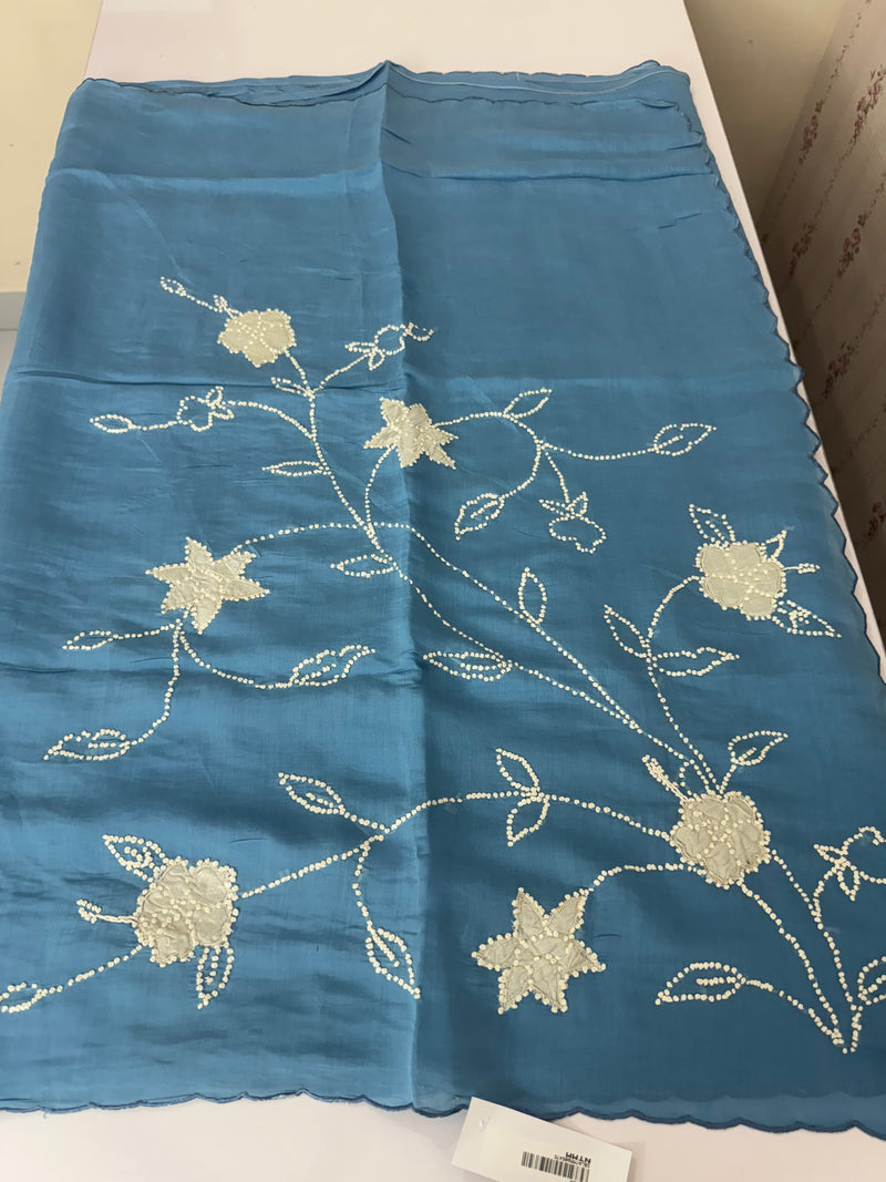 Malai chanderi knot and kanta embriodery saree  MS5556