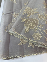 Organza saree with applique work MS5081