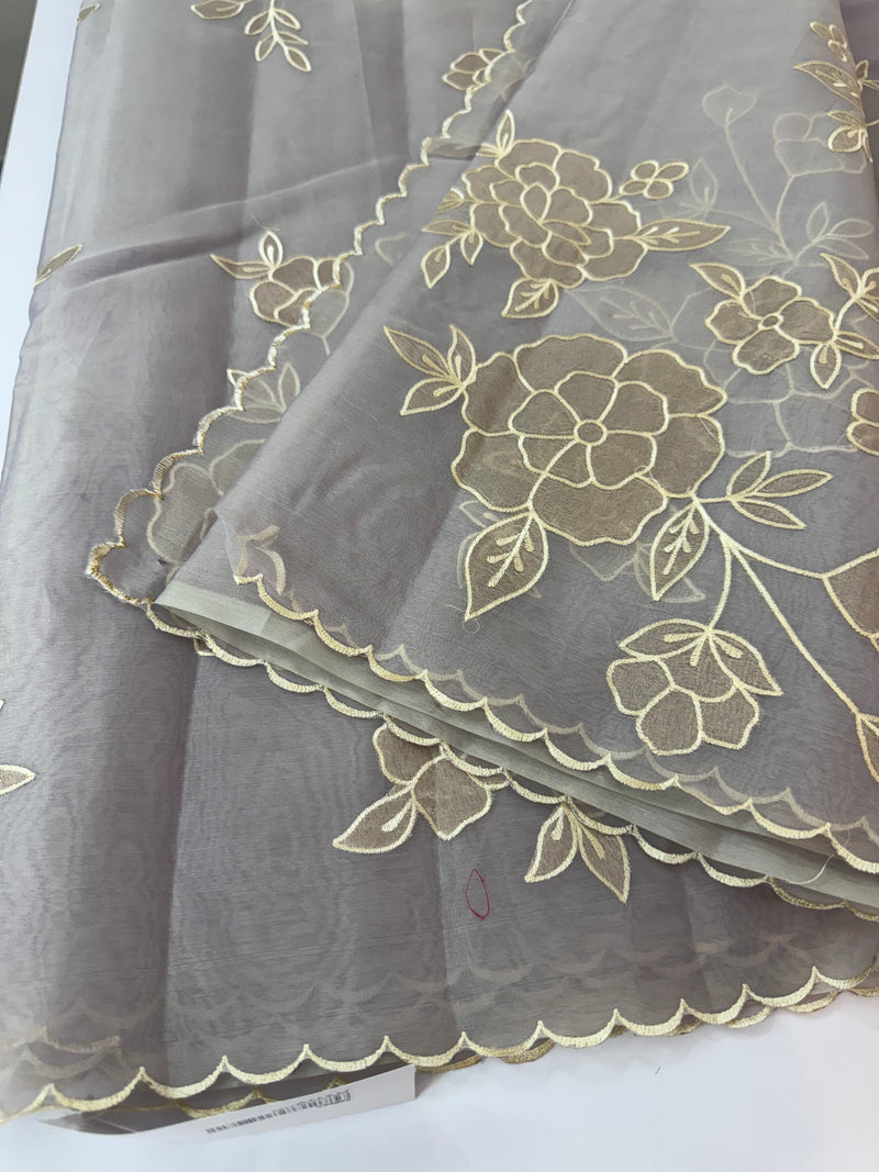 Organza saree with applique work MS5081