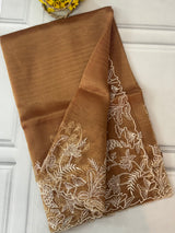 Viscose Organza saree with embriodery-MS14414