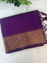 Jute silk saree with antique zari weaving MJL399