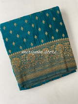 Semi banarasi Khaddi Georgette saree (Design 6)- MKGS173 DARK TEAL